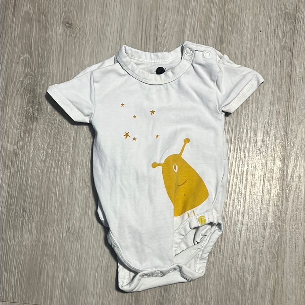 Little Earth White Baby Onesie with Black Monster Design
